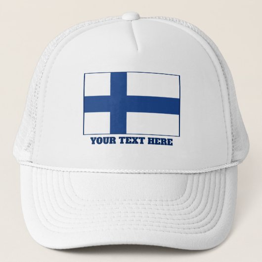 Finnish flag of Finland custom trucker hats Trucker Pet (Voorkant)