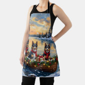 Finnish Lapphund Christmas Boat Holiday Schort (Insitu)