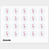 Finny Flamingo Ronde Sticker (Vel)