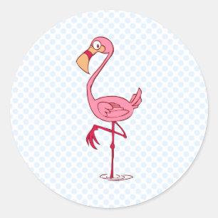 Finny Flamingo Ronde Sticker