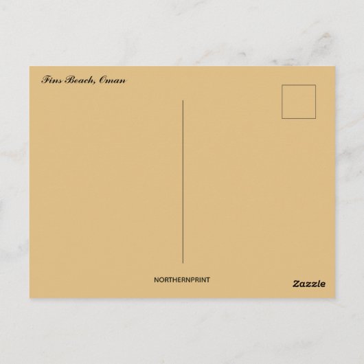 Fins Beach Oman Briefkaart (Achterkant)