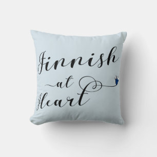 Fins bij Heart Throw Cushion, Finland Kussen