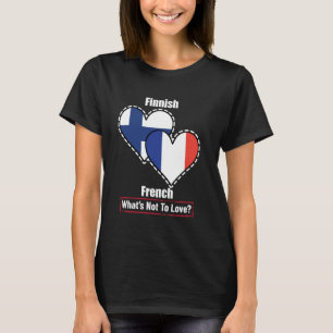 Fins Frans hart vlaggen wat niet te houden T-shirt