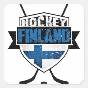 Fins Hockey Shield Suomi Vierkante Sticker