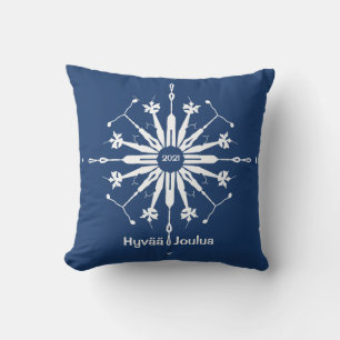 Fins kerstfeest snowflake kussen