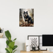 Fins Lapphund Dog Art Print Poster (Thuiskantoor)