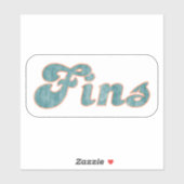 Fins Miami  (White Aqua & Oranje) Sticker (Vel)