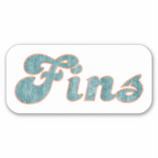 Fins Miami  (White Aqua & Oranje) Sticker (Voorkant)