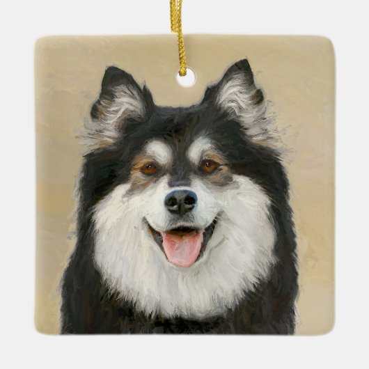 Fins schilderen van luifsens - Kute Original Dog A Keramisch Ornament (Voorkant)