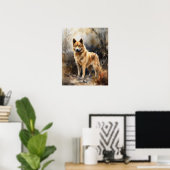 Fins Spitz Dog Art Print Poster (Thuiskantoor)