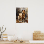 Fins Spitz Dog Art Print Poster (Keuken)