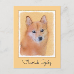 Fins Spitz-schilderij - Cute Original Dog Art Briefkaart