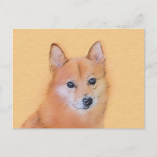 Fins Spitz-schilderij - Cute Original Dog Art Briefkaart