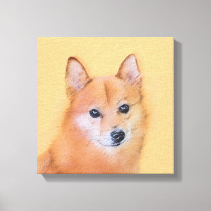 Fins Spitz-schilderij - Cute Original Dog Art Canvas Afdruk