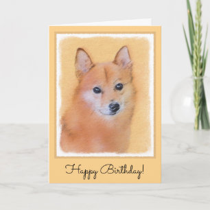 Fins Spitz-schilderij - Cute Original Dog Art Kaart