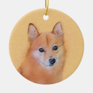 Fins Spitz-schilderij - Cute Original Dog Art Keramisch Ornament