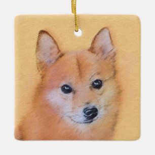 Fins Spitz-schilderij - Cute Original Dog Art Keramisch Ornament