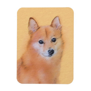 Fins Spitz-schilderij - Cute Original Dog Art Magneet