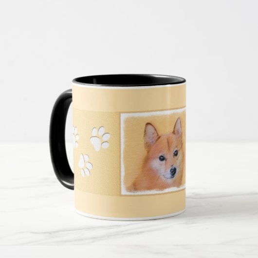 Fins Spitz-schilderij - Cute Original Dog Art Mok (Voorkant links)