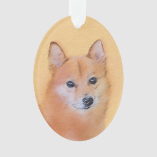 Fins Spitz-schilderij - Cute Original Dog Art Ornament