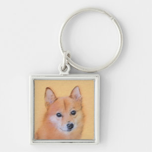 Fins Spitz-schilderij - Cute Original Dog Art Sleutelhanger