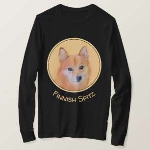 Fins Spitz-schilderij - Cute Original Dog Art T-shirt