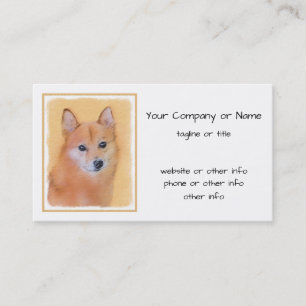Fins Spitz-schilderij - Cute Original Dog Art Visitekaartje