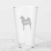 Fins Spitz Silhouet gepersonaliseerd Hondenras Glas (Achterkant)