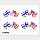 Finse Amerikaanse vlaggen Ovale Sticker (Vel)