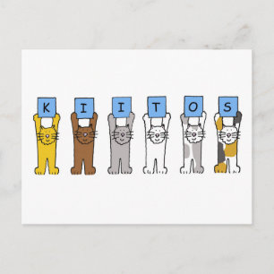 Finse Bedankt Kiitos Cartoon Katten Briefkaart