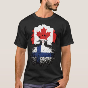 Finse Canadese vlag voor boomstammen van Canada T-shirt