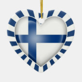 Finse hartvlag met Star Burst Keramisch Ornament (Voorkant)