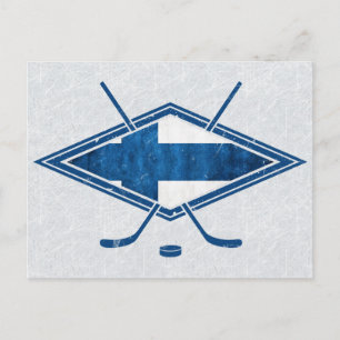 Finse Hockey Flag Logo Suomi Briefkaart
