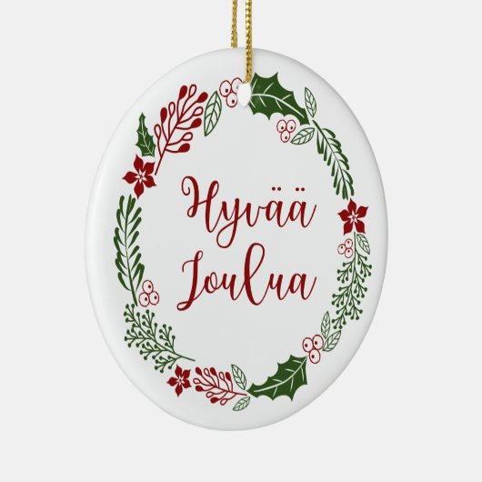 Finse kerstavond, Hyvää joulua Keramisch Ornament (Rechts)