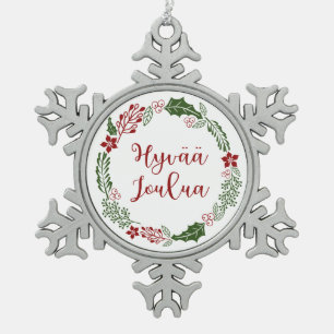 Finse kerstavond, Hyvää joulua Tin Sneeuwvlok Ornament