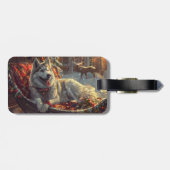 Finse Laphund hond Kerstmis Feest Bagagelabel (Achterkant horizontaal)