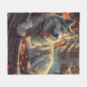 Finse Laphund hond Kerstmis Feest Fleece Deken (Voorkant (Horizontaal))