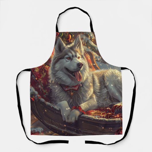 Finse Laphund hond Kerstmis Feest Schort (Voorkant)