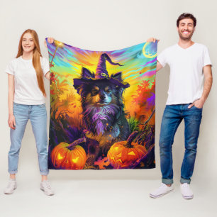 Finse Lapphond Heks en Pompoen Halloween Fleece Deken