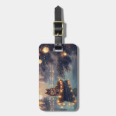 Finse Lapphond Kerst Festive Reis Bagagelabel (Voorkant verticaal)