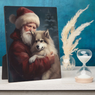 Finse Lapphond Kerstman Feestelijke Kerstmis Fotoplaat