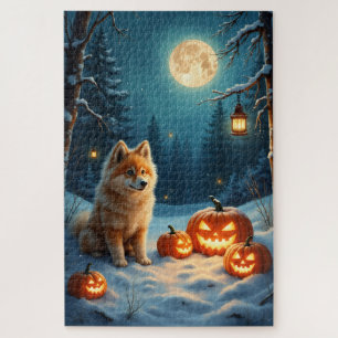 Finse Lapphund Betoverde Halloween Bos Kunst Legpuzzel