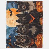 Finse Lapphund Halloween Spooky Fleece Deken (Voorkant)
