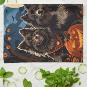 Finse Lapphund Halloween Spooky Theedoek (Gevouwen)