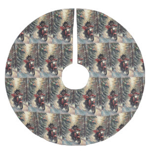 Finse Lapphund Hond Rijden Motorfiets Kerstmis Kerstboom Rok