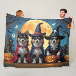 Finse Lapphund Honden Pompoen Halloween Grappig Fleece Deken
