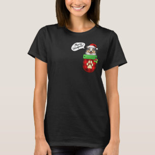 Finse Lapphund Kerst Vrolijke Woofmas In Pocket T-shirt