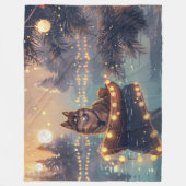 Finse Lapphund Kerstfeest reis Fleece Deken (Voorkant)