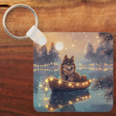 Finse Lapphund Kerstfeest reis Sleutelhanger (Voorkant)