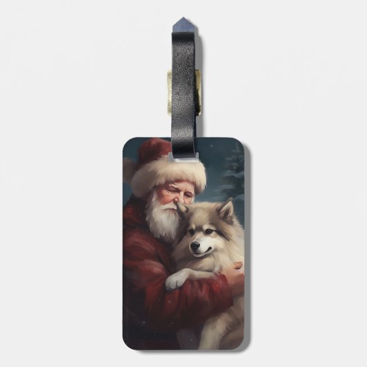 Finse Lapphund Sinterklaas Feestelijke Kerstmis Bagagelabel (Achterkant verticaal)